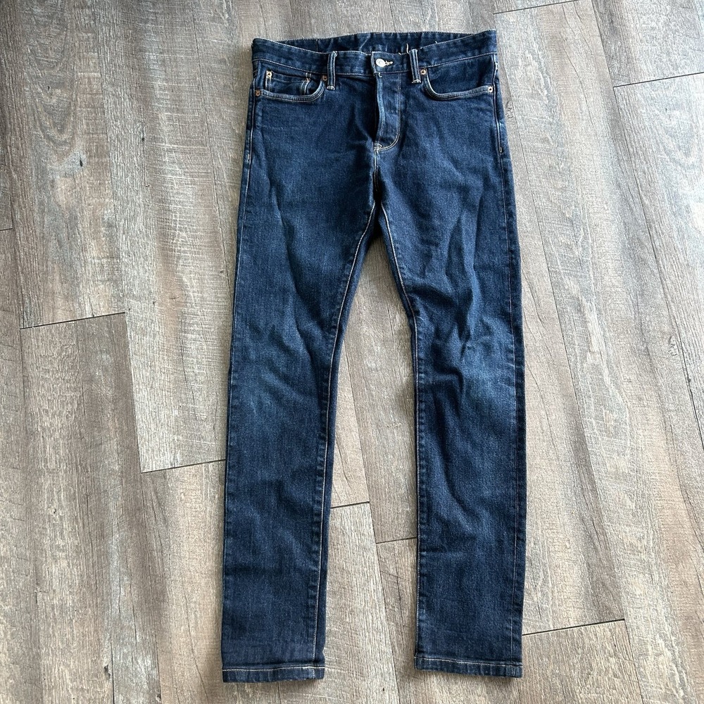 Buck Mason Maverick Slim Jeans Mens Fits 34x33 Double Dipped Navy Denim 14 Oz